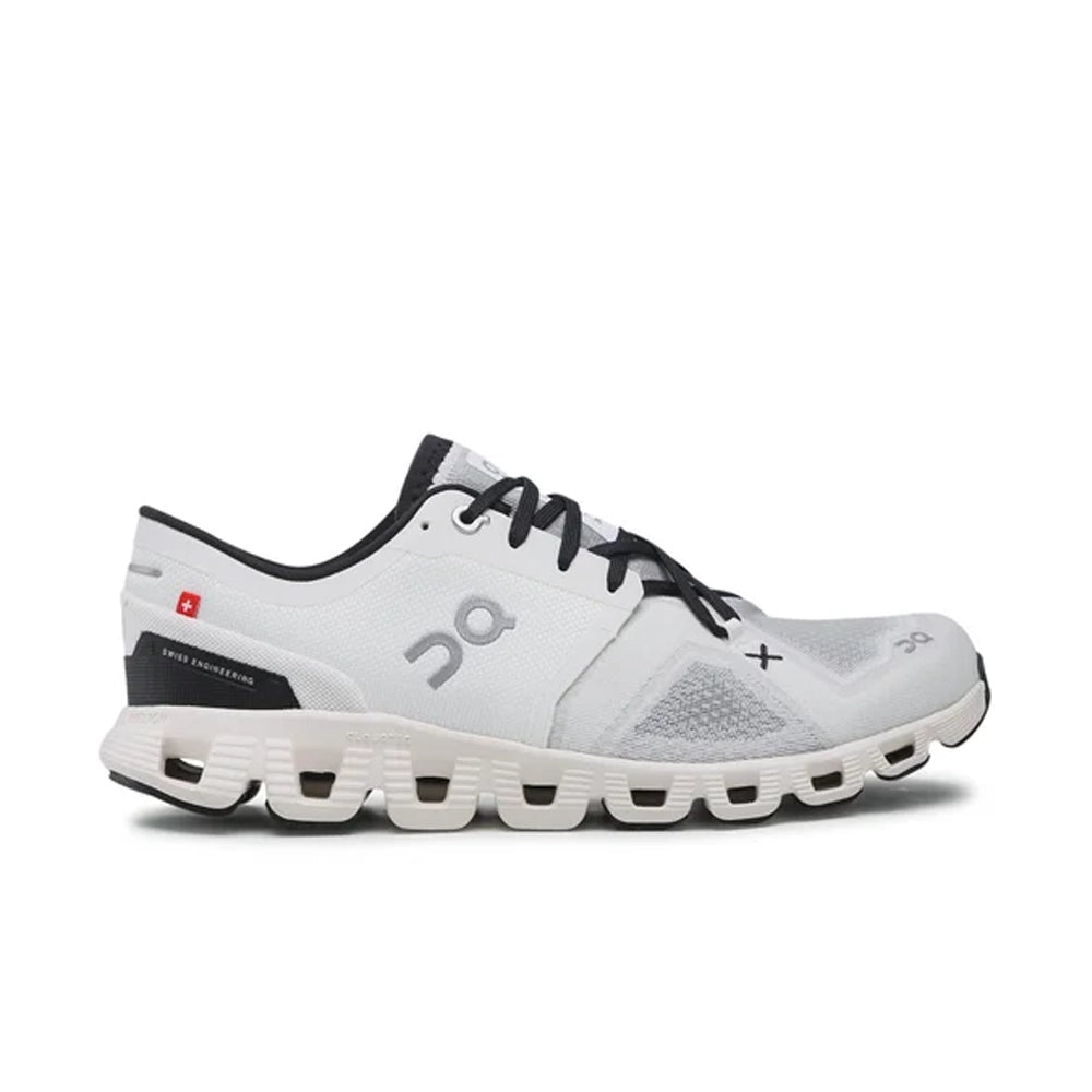 Women's On Cloud X 3, White/Black, 10 B Medium