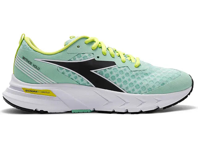Women's Diadora Mythos Blushield Volo, Green Ash/Black/Sulphur Spring, 7.5 B Medium