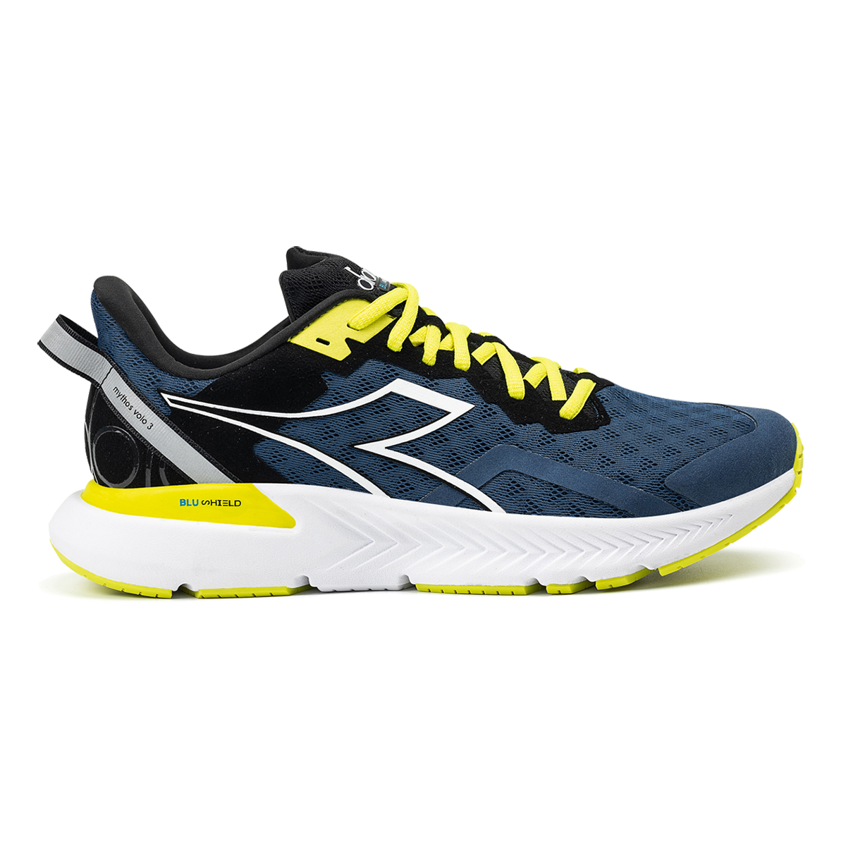 Men's Diadora Mythos Blushield Volo 3, Blue Opal/White/Evening Primrose, 8 D Medium