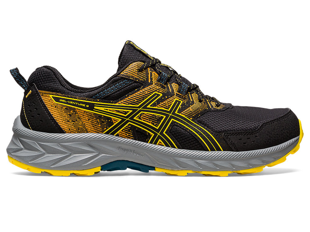 Men's Asics Gel-Venture 9, Black/Golden Yellow, 12.5 D Medium