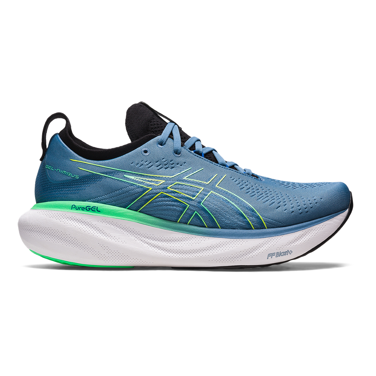 Men's Asics GEL-Nimbus 25, Grey Floss/Lemon Spark, 10.5 D Medium