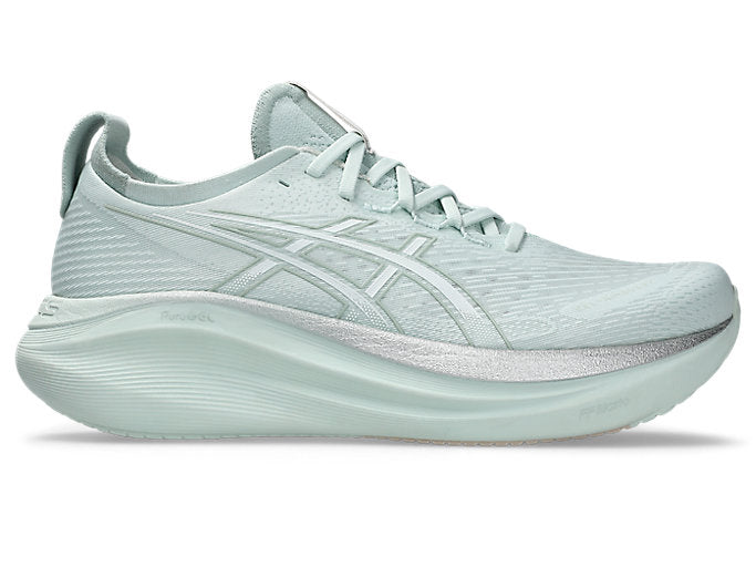 Men's Asics Gel-Nimbus 27, Pure Aqua/White, 10 D Medium