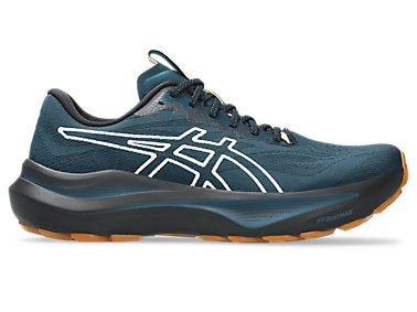 Side view on white background of Mens Asics GT-2000 14 TR running shoe in Nature Bathing/Tranquil Teal, Medium (Regular) width