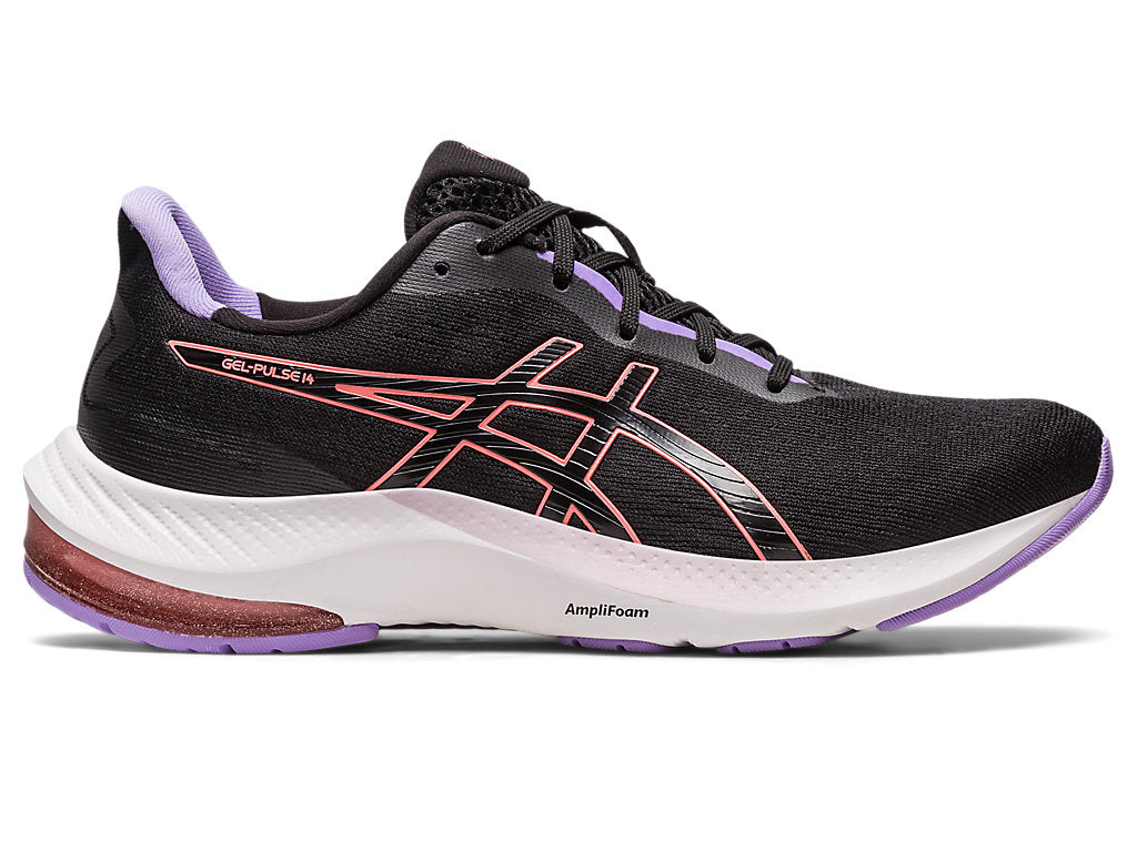 Women's Asics Gel-Pulse 14, Black/Papaya, 10 B Medium