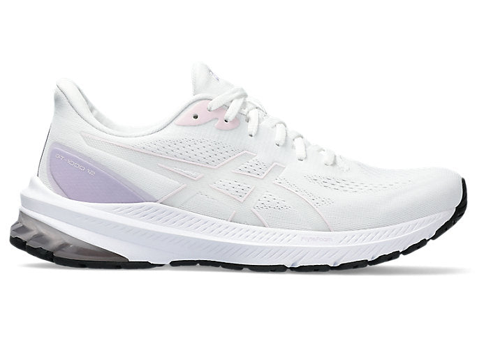 Women's Asics GT-1000 12, White/Cosmos, 6 B Medium