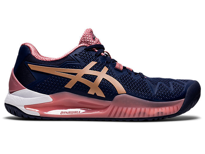 Women's Asics Gel-Resolution 8, Peacoat/Rose Gold, 7 B Medium