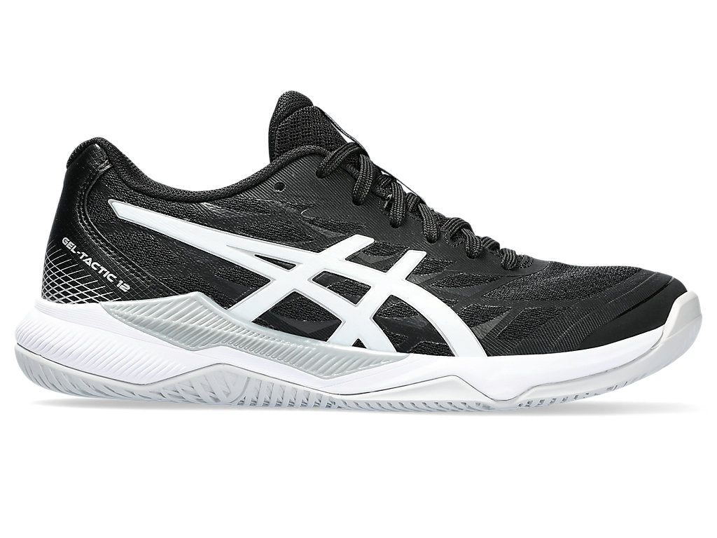 Women's Asics Gel-Tactic 12, Black/White, 7.5 B Medium