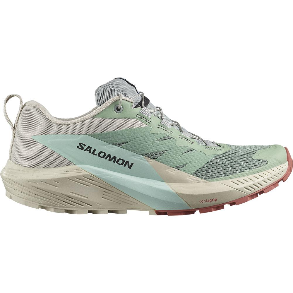Women's Salomon Sense Ride 5, Lily Pad/Rainy Day/Bleached Aqua, 9 B Medium