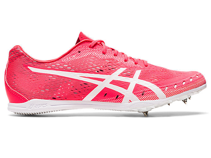 Side view on white background of Mens Asics Gun Lap 2 running shoe in Diva Pink/White, Medium (Regular) width