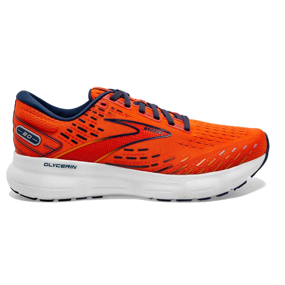 Men's Brooks Glycerin 20, Orange/Titan/Flame, 7 D Medium