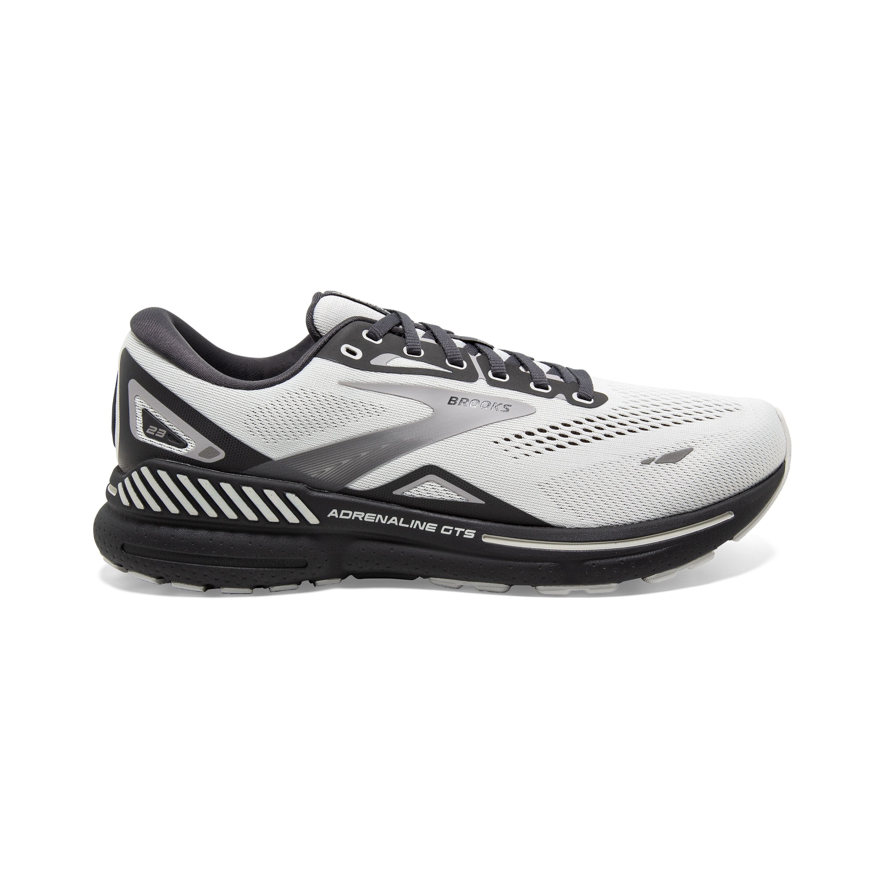 Men's Brooks Adrenaline GTS 23, Oyster/Ebony/Alloy, 14 2E Wide