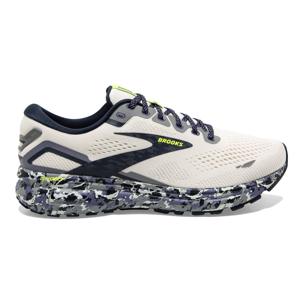 Men's Brooks Ghost 15, WhisperWhite/Eclipse/Nightlife, 9 D Medium