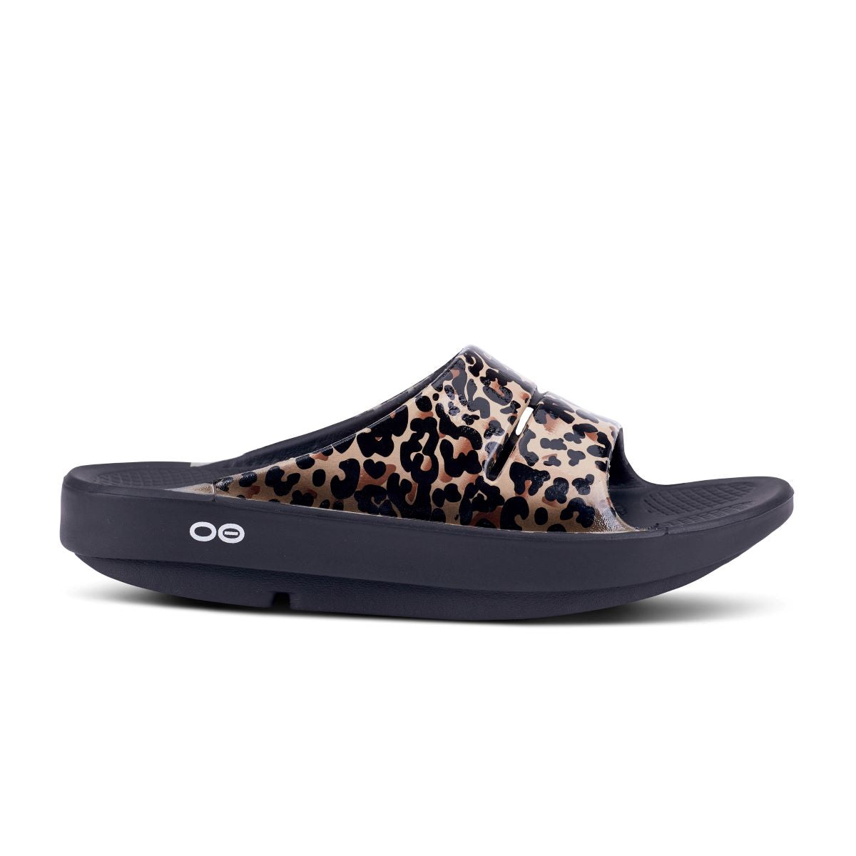 Women's OOFOS OOahh Slide, Leopard, 11 B Medium