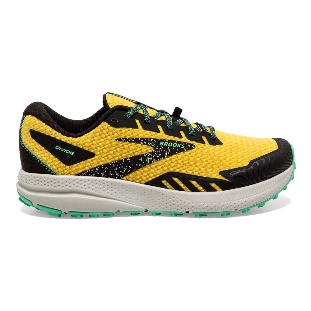 Men's Brooks Divide 4, Lemon Chrome/Black/Spring Bud, 13 D Medium