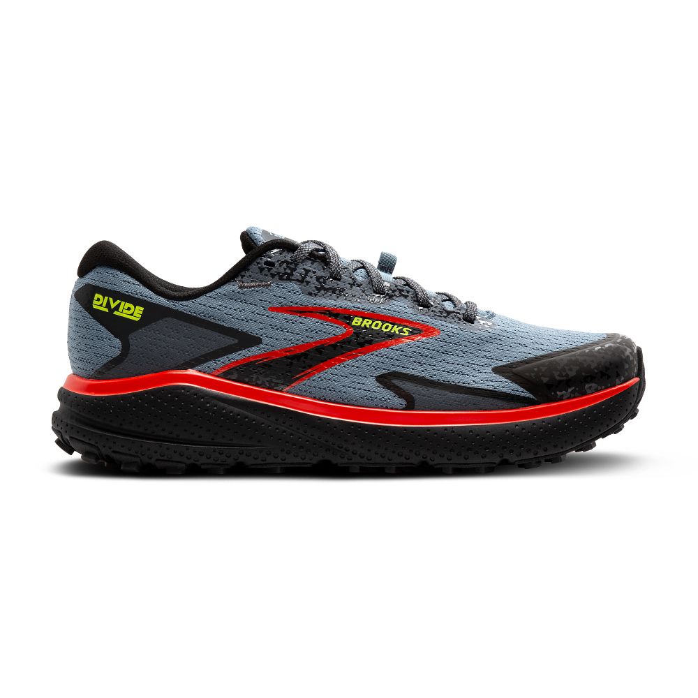 Men's Brooks Divide 5, Citadel/Ebony/Lime, 9.5 D Medium