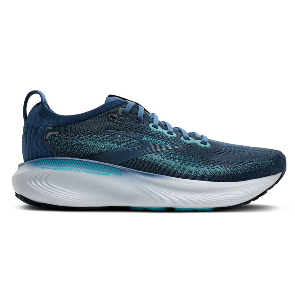 Side view on white background of Mens Brooks Adrenaline running shoe in Spellbound/Moonlight/Ipanema, Medium (Regular) width