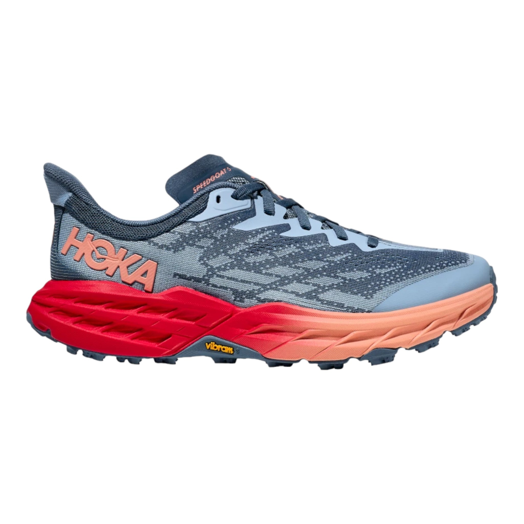 Women's Hoka Speedgoat 5, Real Teal/Papaya, 9 B Medium