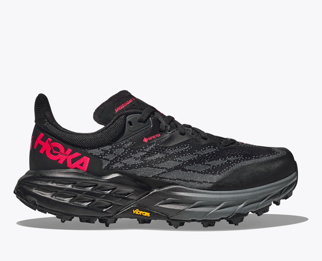Women's Hoka Speedgoat 5 GTX Spike, Black/Black, 9.5 B Medium