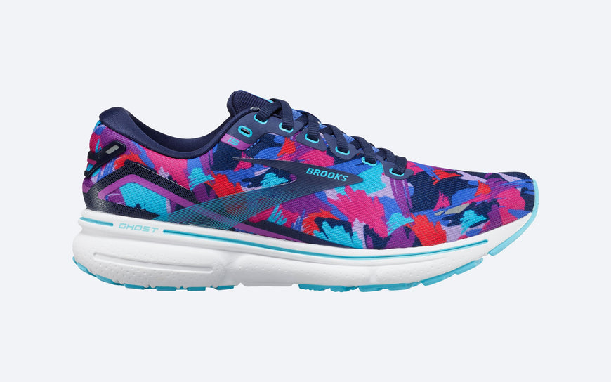 Women's Brooks Ghost 15, Blue/Eclipse/Purple, 6 B Medium