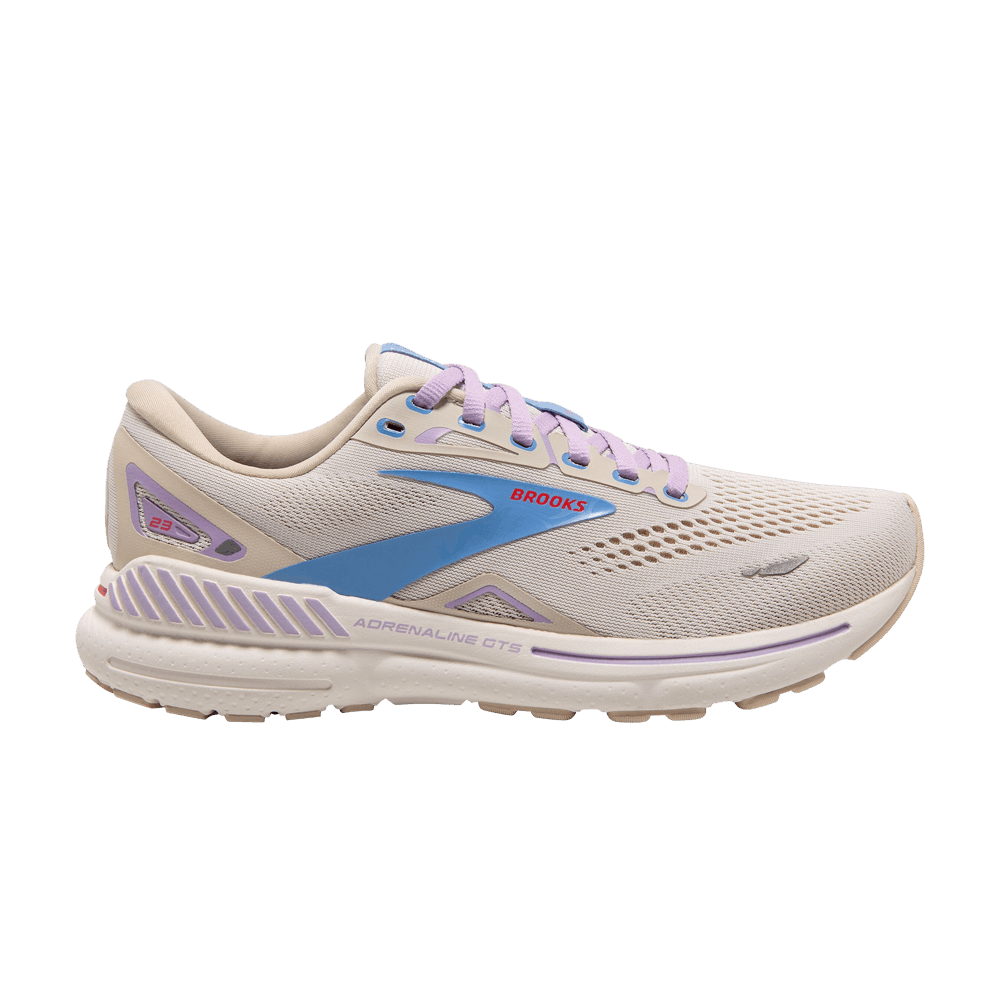 Women's Brooks Adrenaline GTS 23, Parchment/White/Vista, 11.5 B Medium