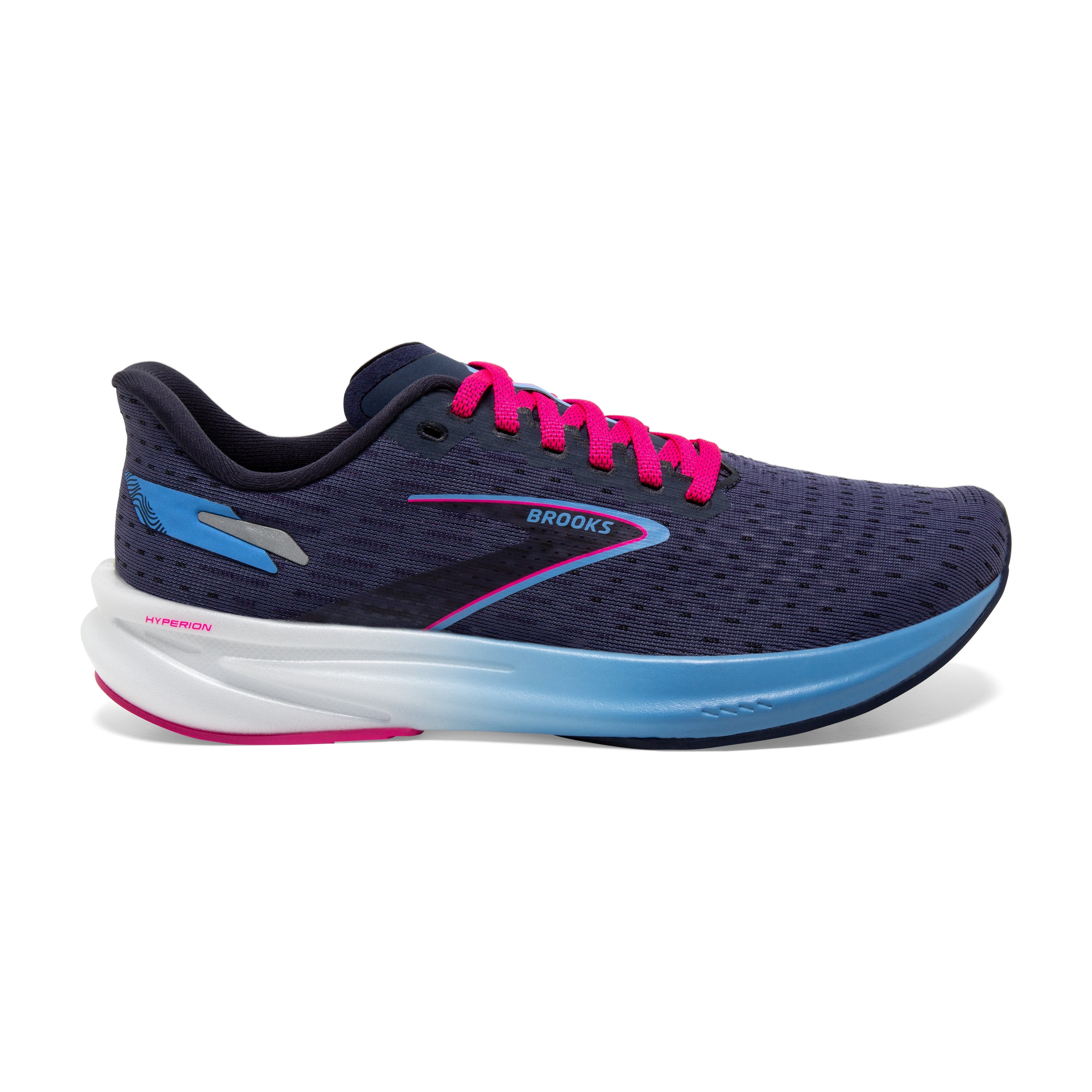 Women's Brooks Hyperion, Ebony/Open Air/Lilac Rose, 10.5 B Medium