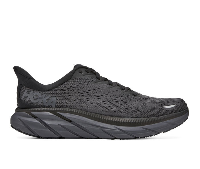 Men's Hoka Clifton 8, Black/Black, 12.5 D Medium
