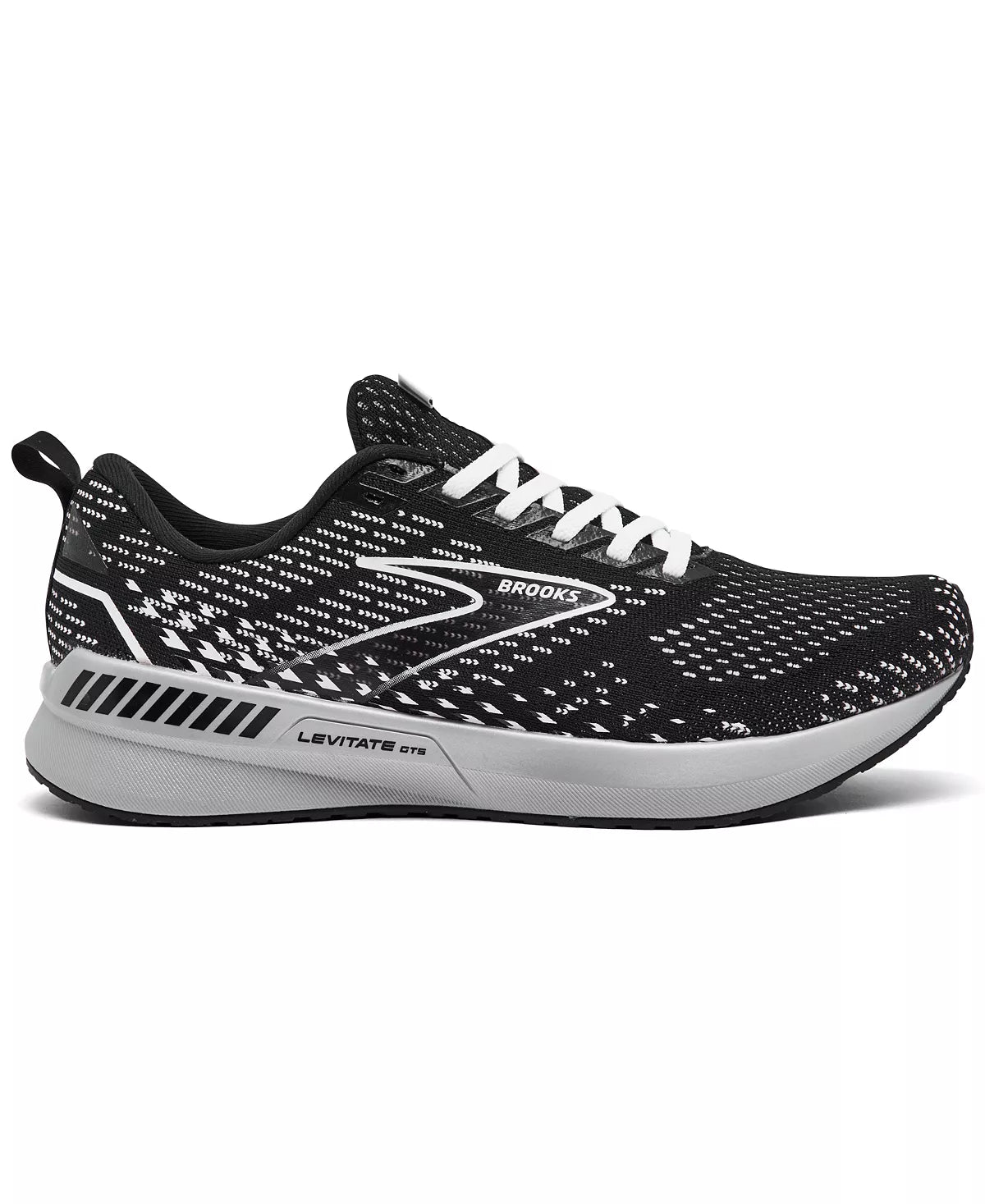 Women's Brooks Levitate GTS 5, Black/Grey/White, 8.5 B Medium