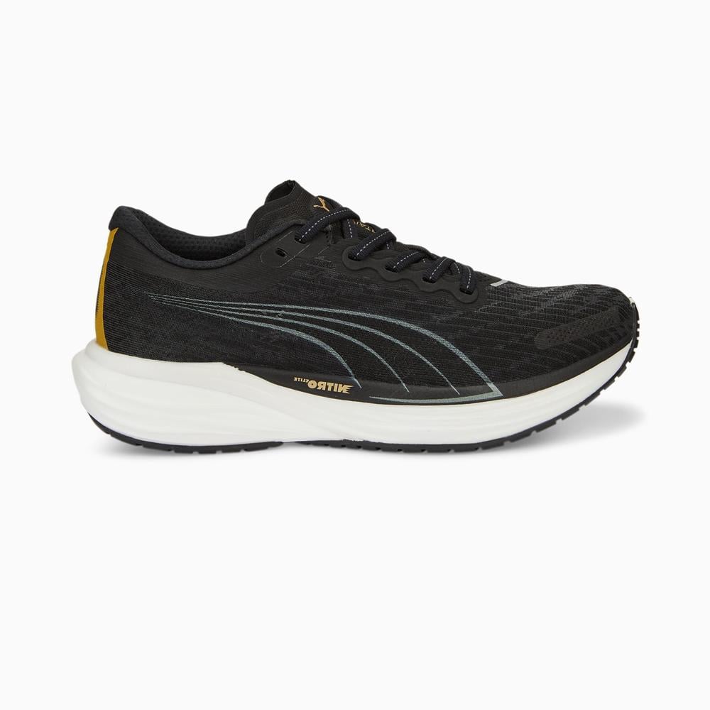 Women's Puma Deviate Nitro 2, Puma Black/Puma Team Gold, 8 B Medium
