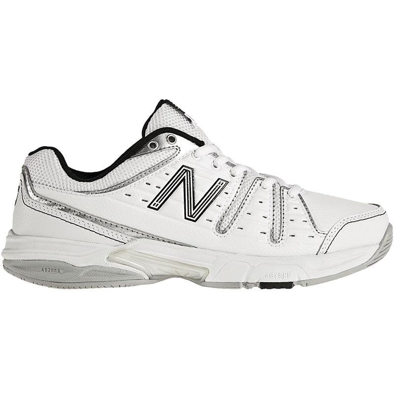 Side view on white background of Womens New Balance 656v1 running shoe in White/Silver, Medium (Regular) width