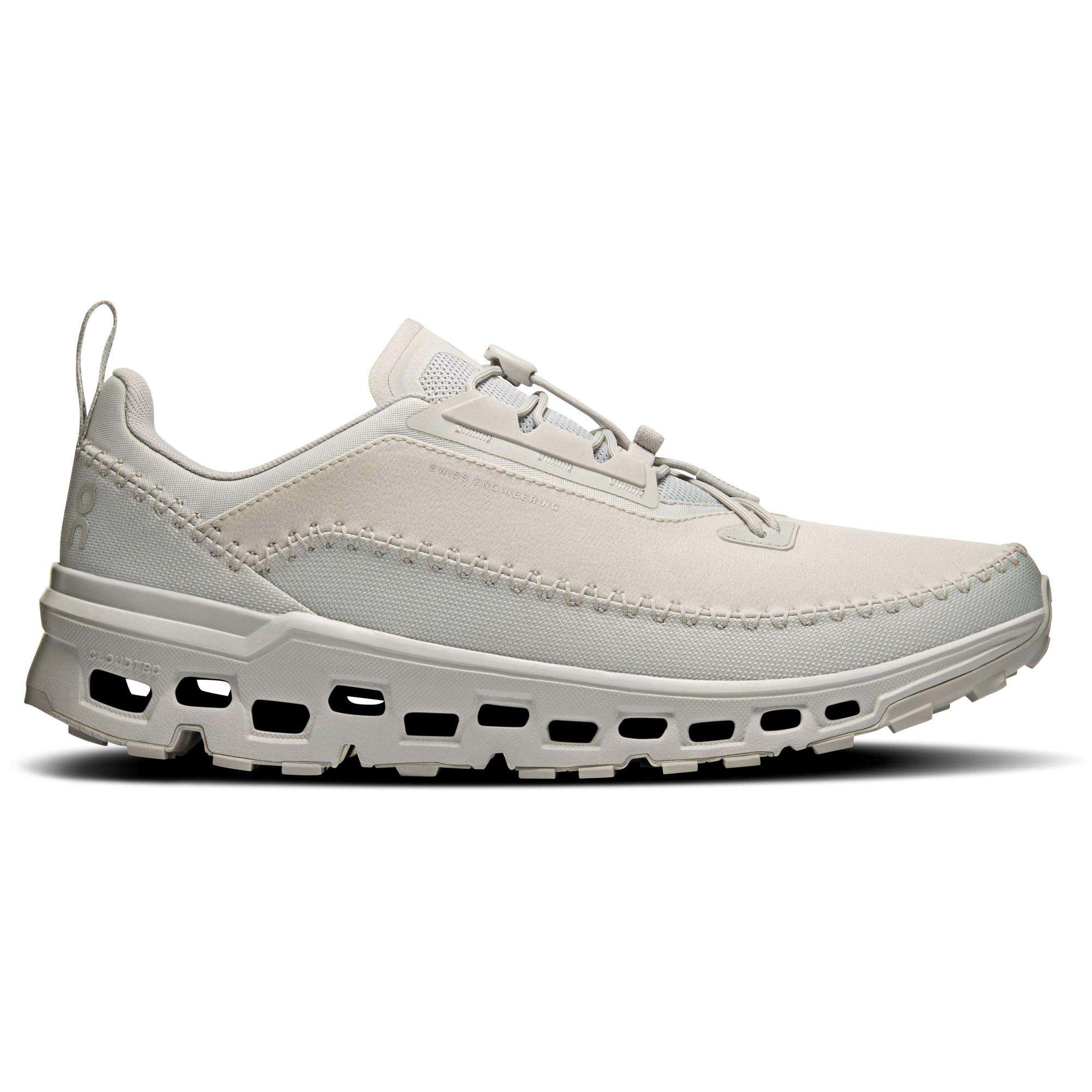 Side view on white background of Womens On Cloudaway 2 running shoe in Glacier/Glacier, Medium (Regular) width