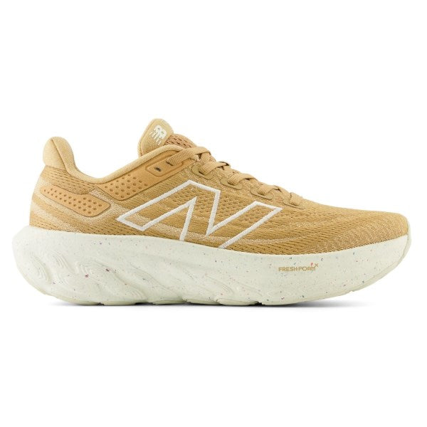 Side view on white background of Womens New Balance Fresh Foam X 1080v13 running shoe in Dolce/Sea Salt/Angora, Medium (Regular) width