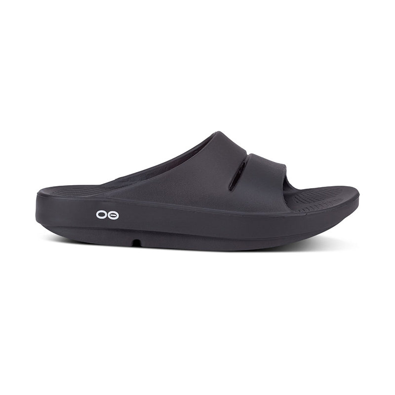Men's OOFOS OOahh Slide, Black, 12 D Medium