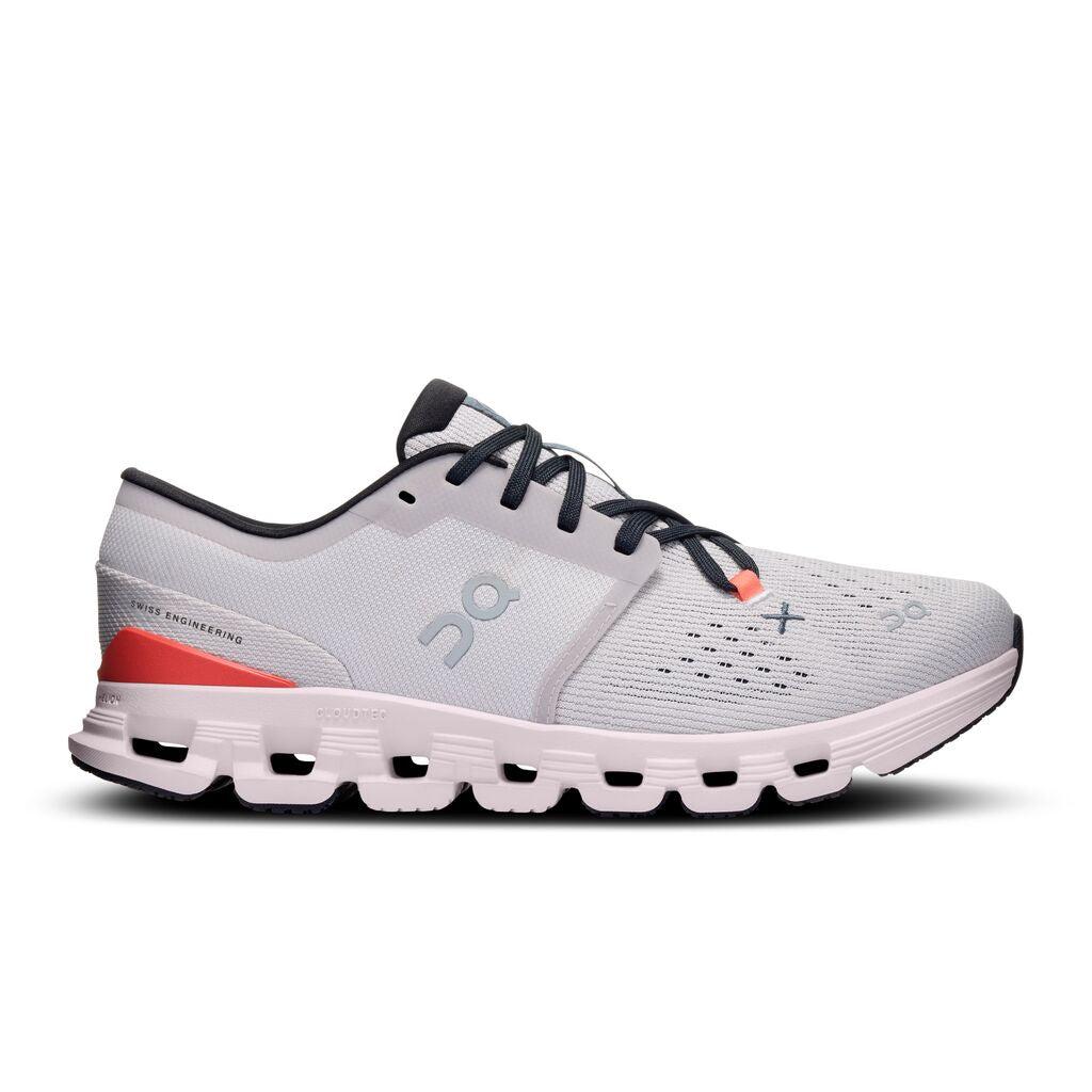 Women's On Cloud X 4, Silver/Flame, 9 B Medium