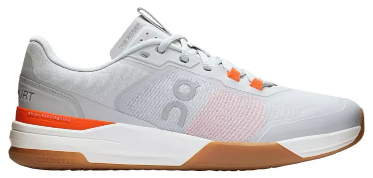 Side view on white background of Mens On The Roger Advantage Pro running shoe in Glacier/White, Medium (Regular) width