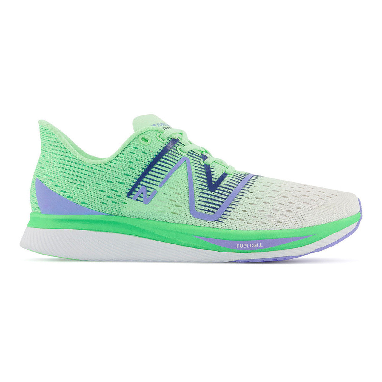 Women's New Balance FuelCell SuperComp Pacer v1, White/Vibrant Spring Glo, 8 B Medium