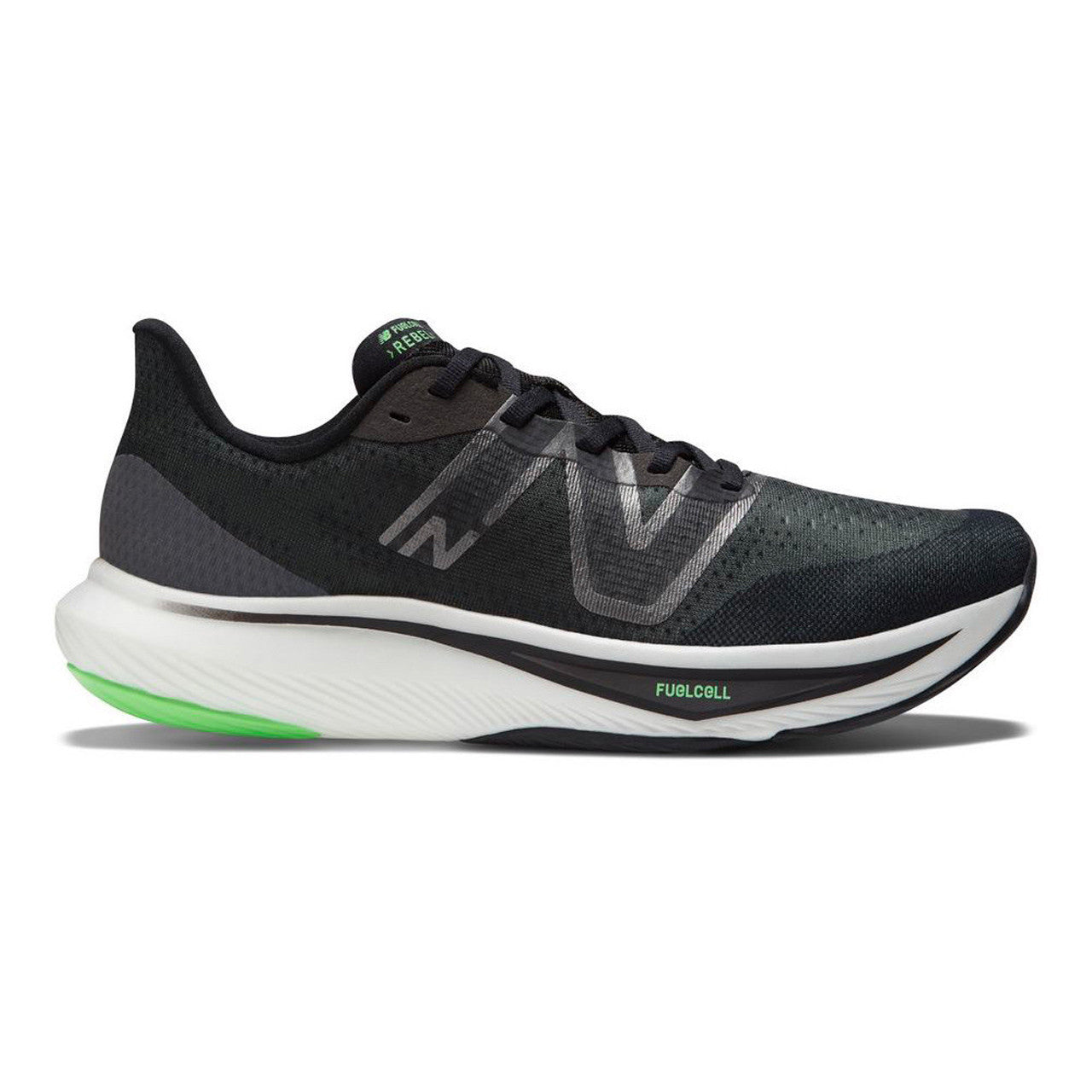 Men's New Balance FuelCell Rebel V3, Black/Infinity Blue/Vibrant Spring, 11 2E Wide