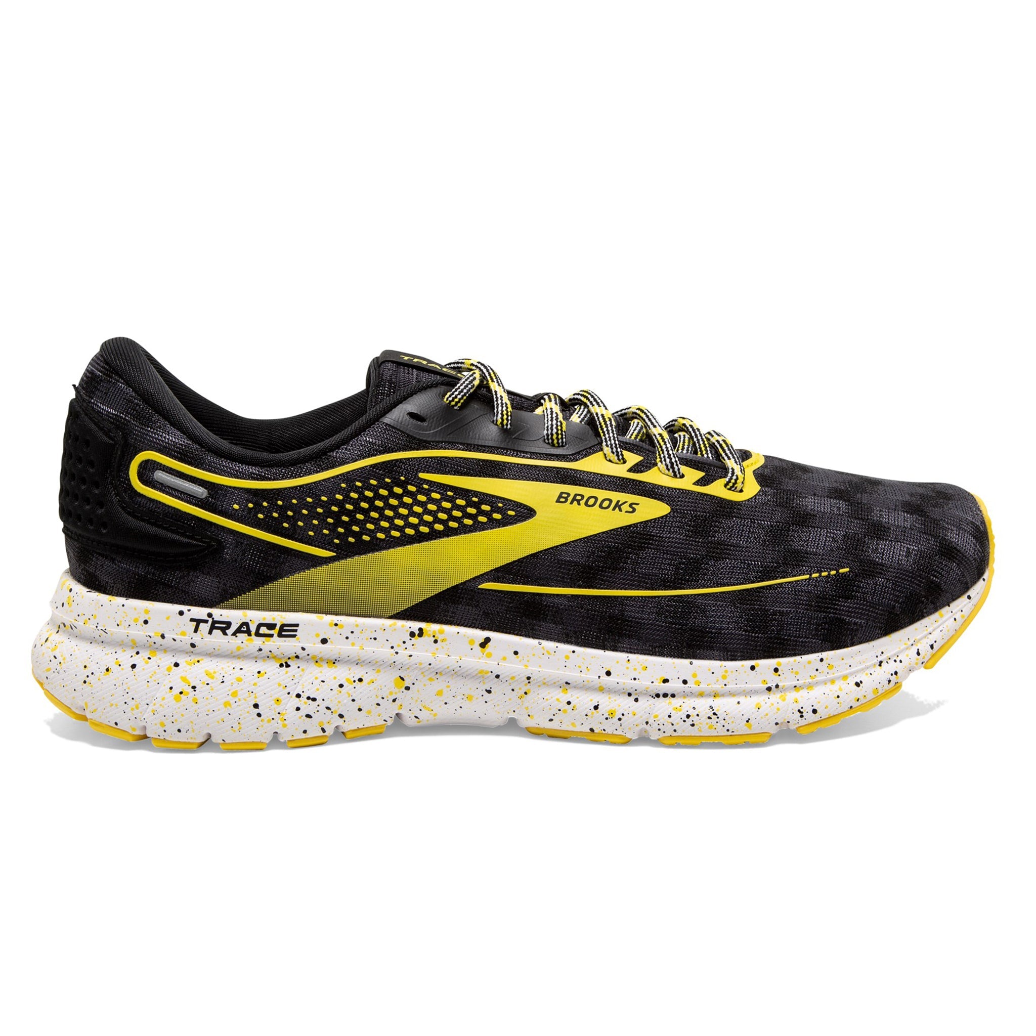 Men's Brooks Trace 2, Black/White/Yellow, 12 D Medium