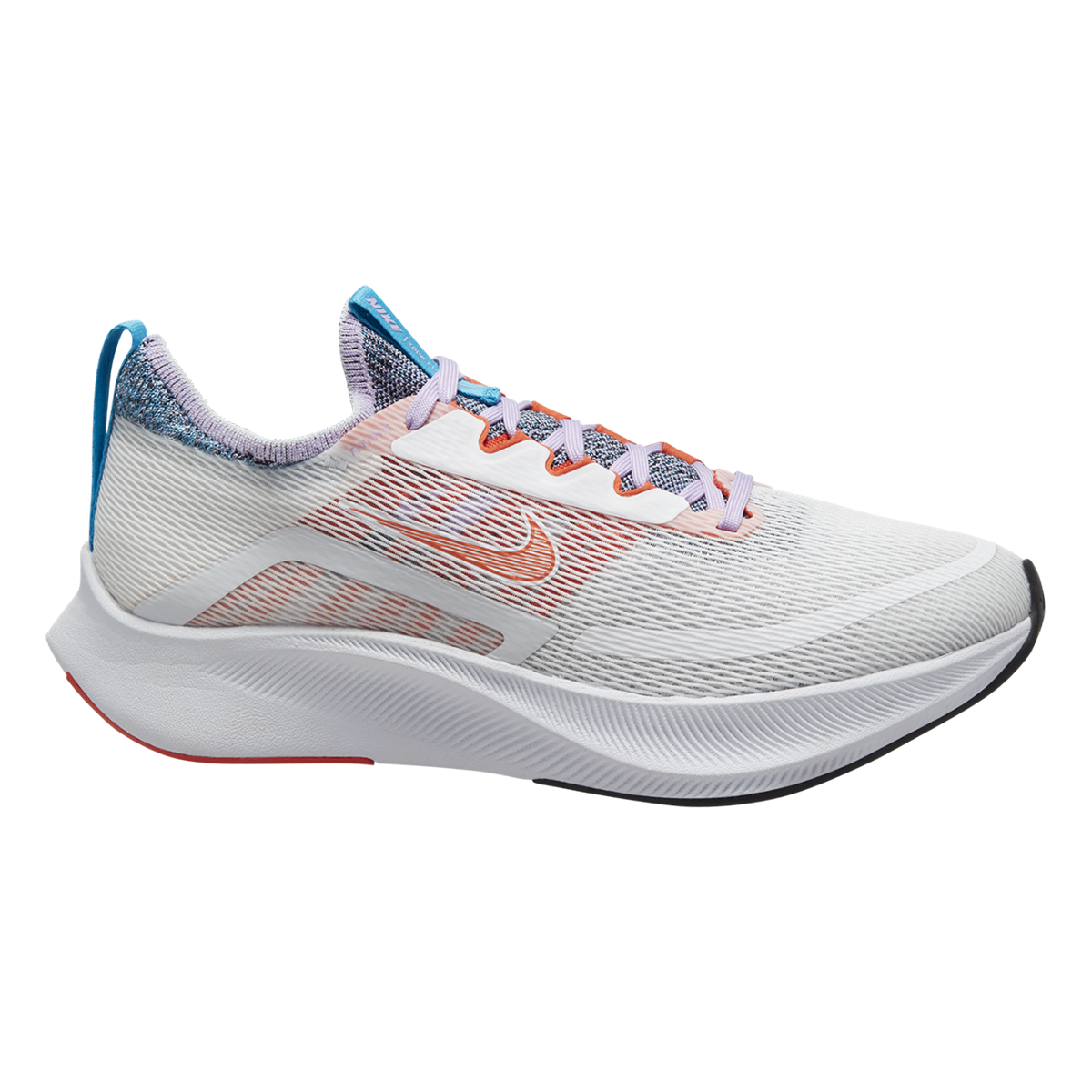 Women's Nike Zoom Fly 4, White/Team Orange/Lilac, 9 B Medium