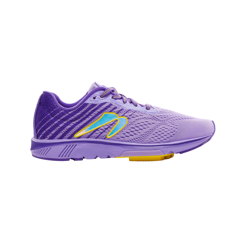 Side view on white background of Womens Newton Running Gravity 11 B running shoe in Periwinkle/Violet, Medium (Regular) width