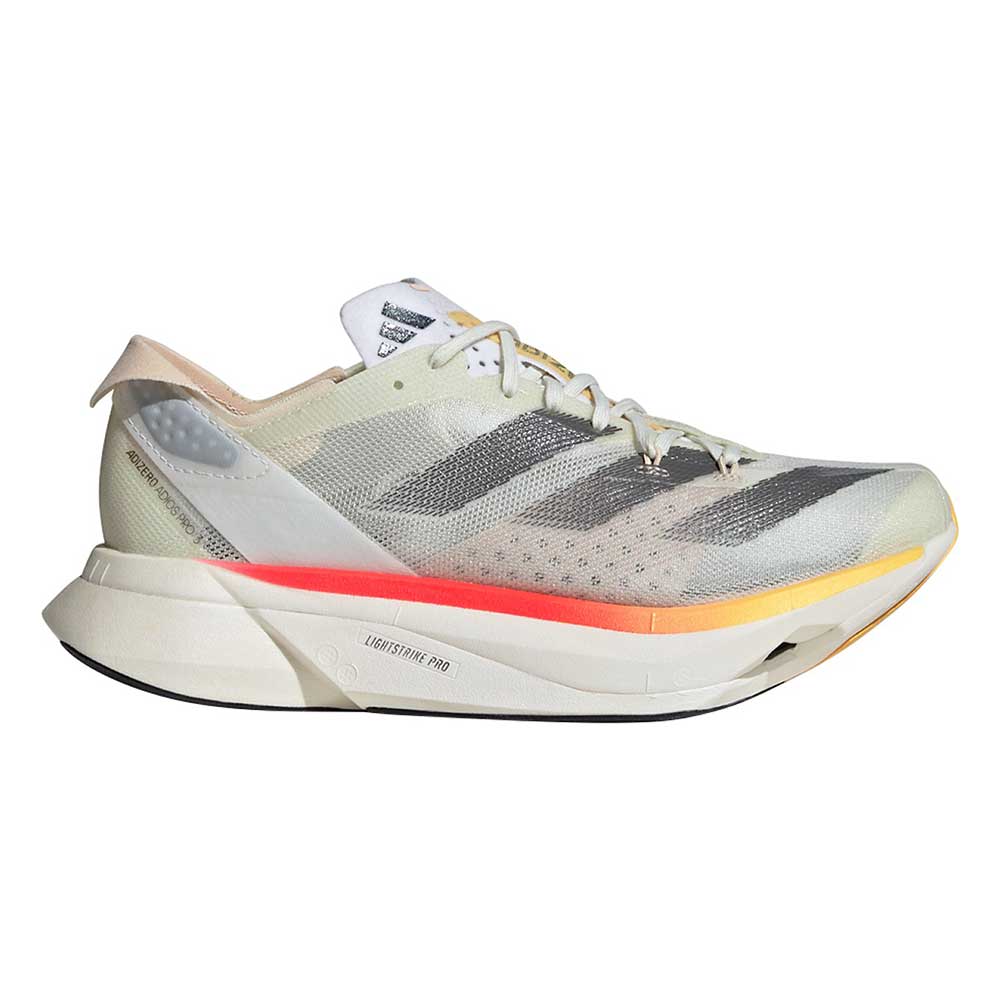 Women's Adidas Adizero Adios Pro 3, Ivory/Ironmt/Crysan, 10 B Medium