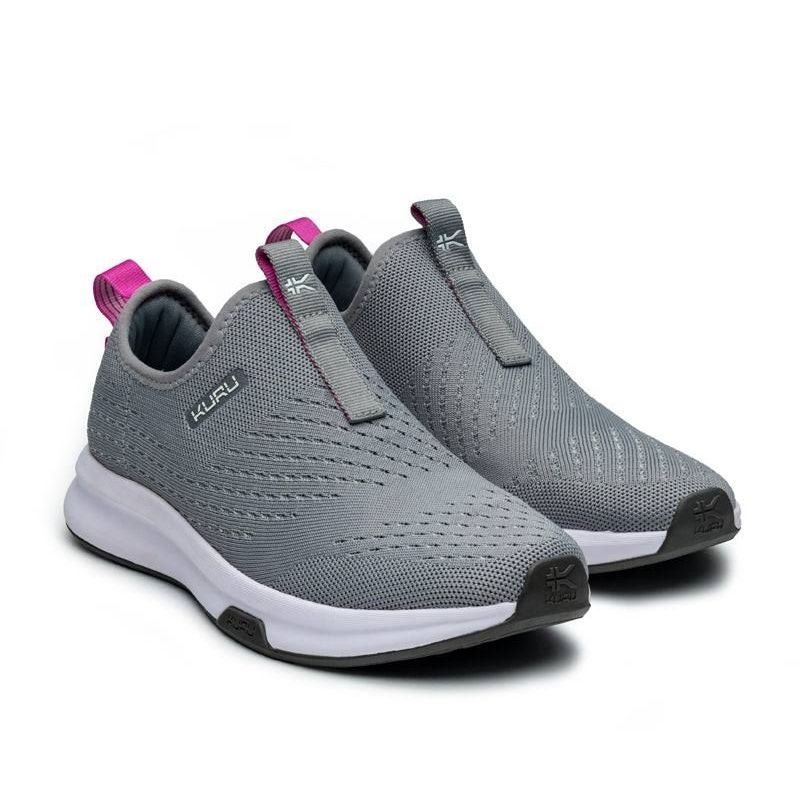 Women's KURU ATOM Slip-On, Stone Gray/Berry Pink