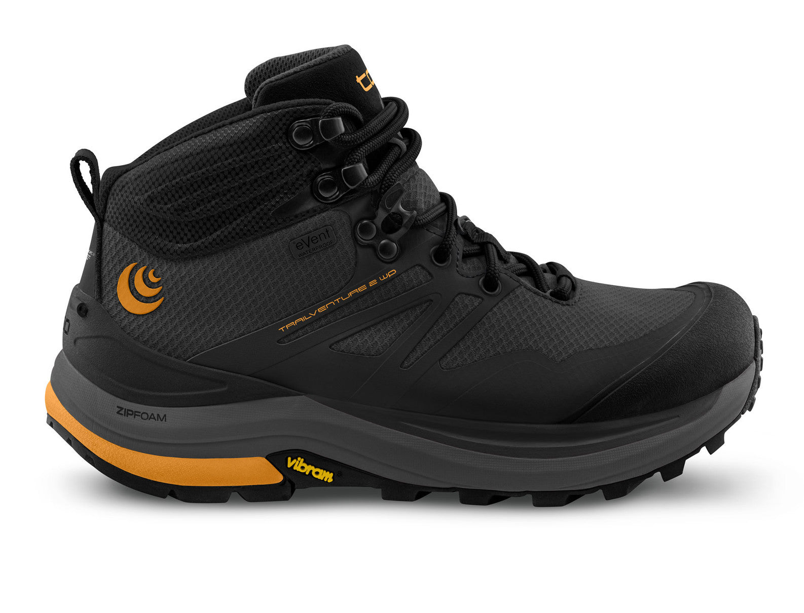 Men's Topo Athletic Trailventure 2 WP, Charcoal/Orange, 9 D Medium