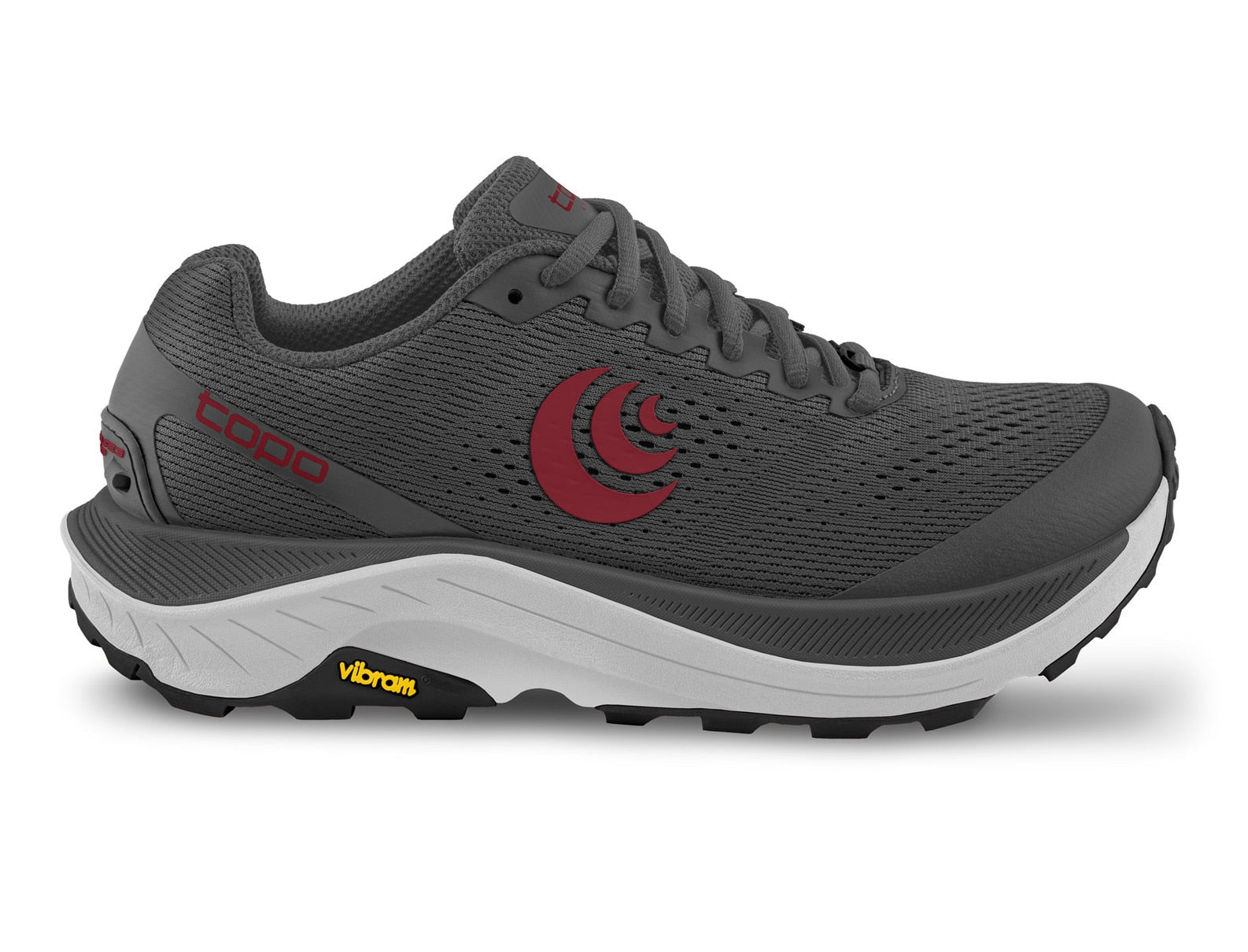 Men's Topo Athletic Ultraventure 3, Grey/Red, 10.5 D Medium
