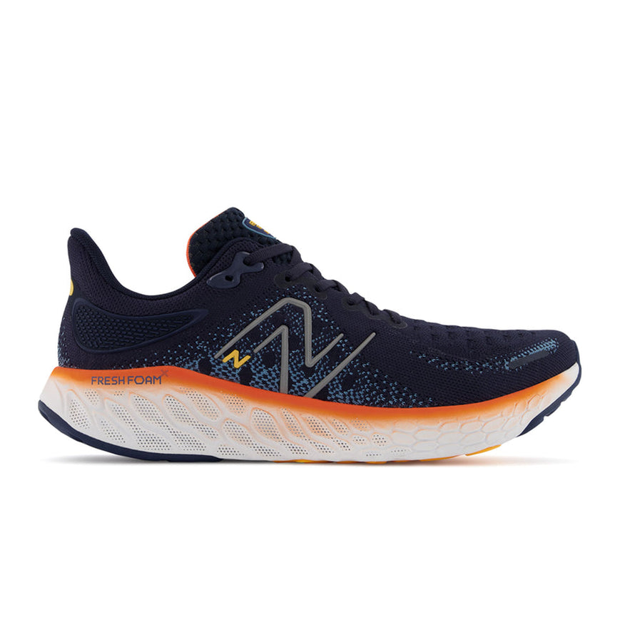 Men's New Balance Fresh Foam X 1080v12, Eclipse/Vibrant Orange/Spring Tide, 11.5 4E Extra Wide
