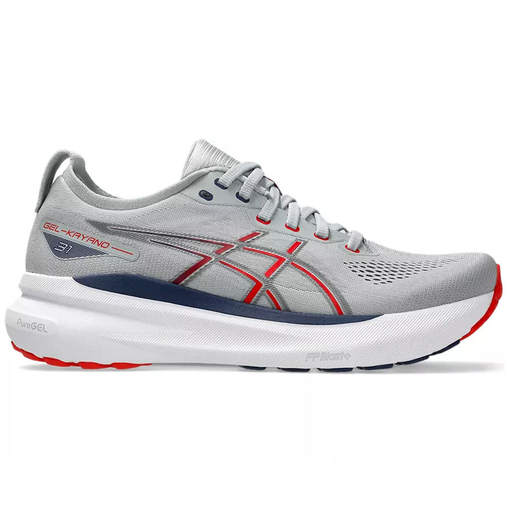 Men's Asics Gel-Kayano 31, Piedmont Grey/Fiery Red, 11.5 D Medium