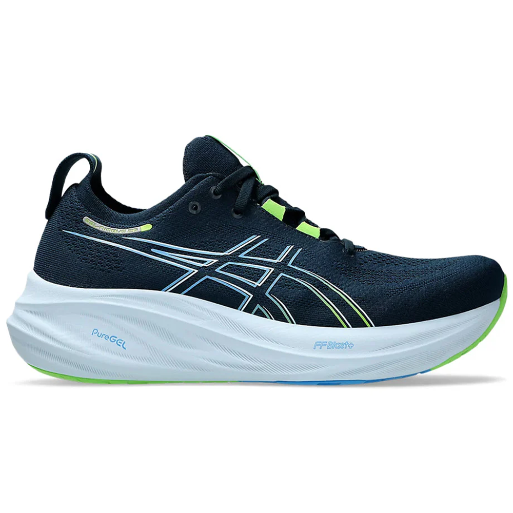 Men's Asics GEL-Nimbus 26, French Blue/Electric Lime, 13 D Medium