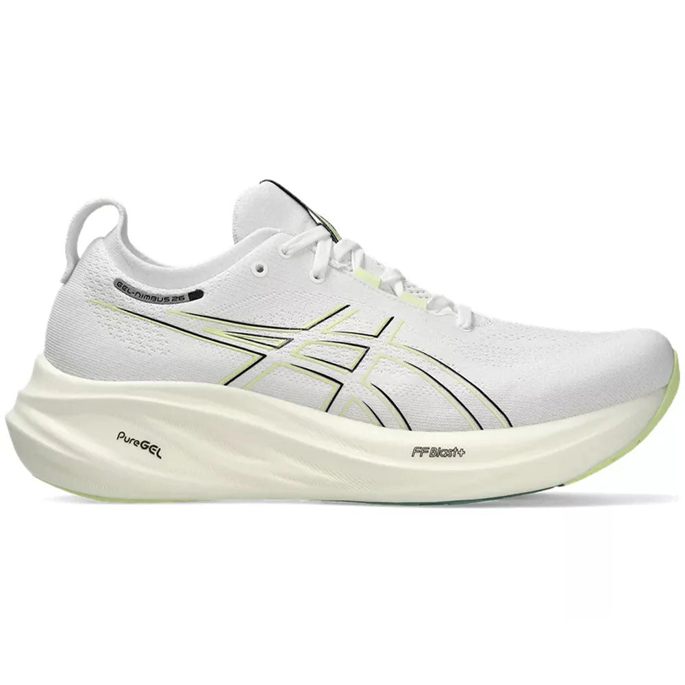 Men's Asics Gel-Nimbus 26, White/Birch, 8 D Medium