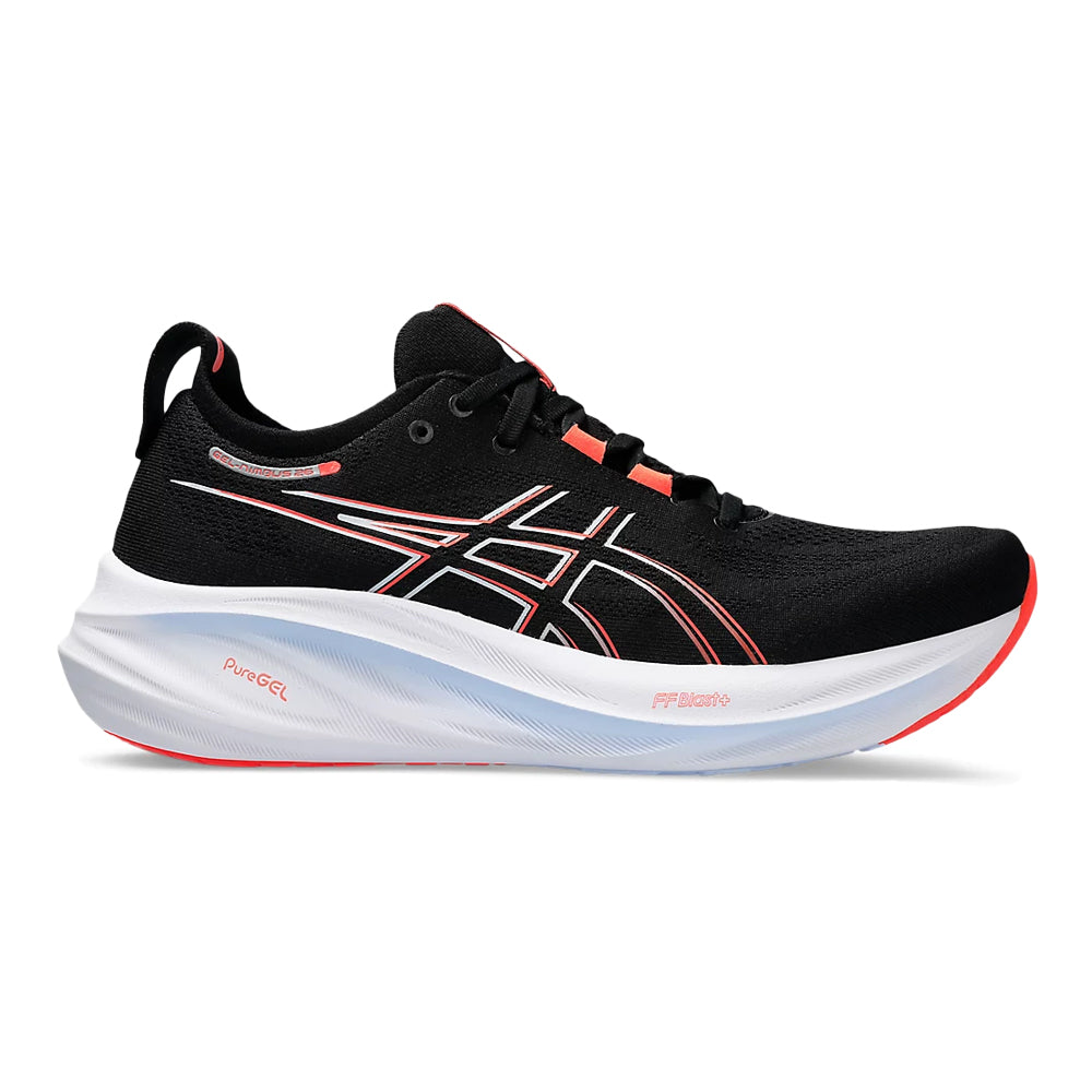 Men's Asics GEL-Nimbus 26, Black/True Red, 8 D Medium
