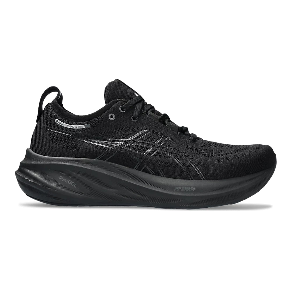 Men's Asics GEL-Nimbus 26, Black/Black, 14 D Medium