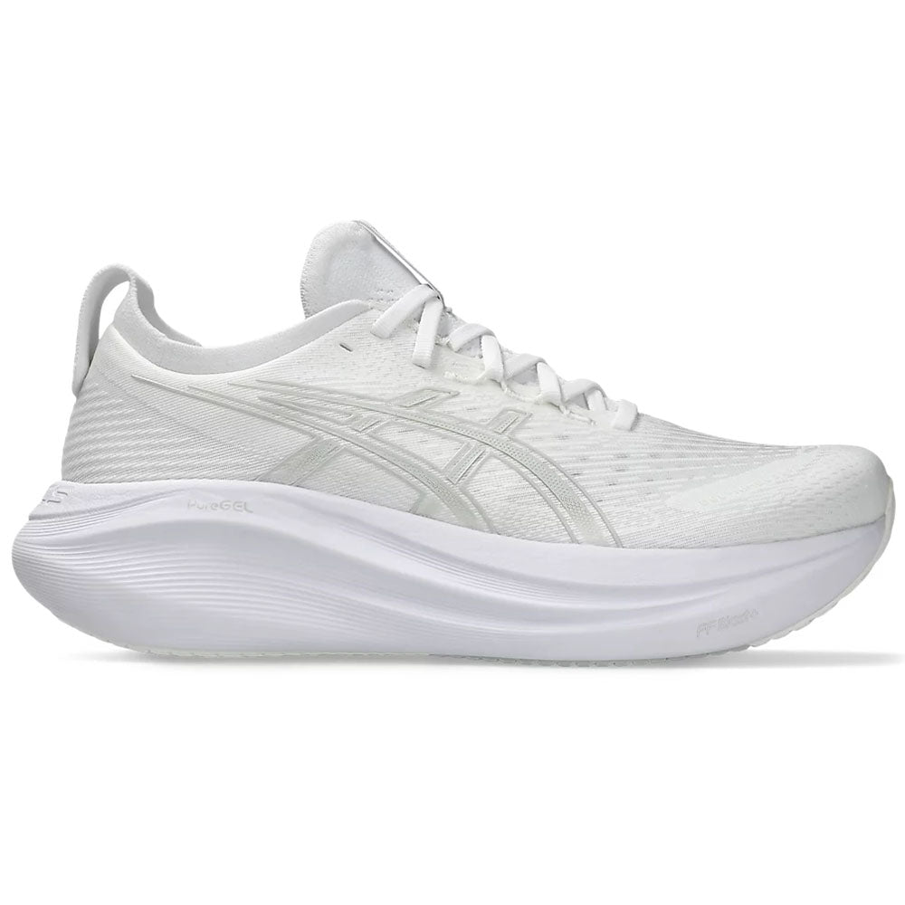 Men's Asics Gel-Nimbus 27, White/Glacier Grey, 10 D Medium